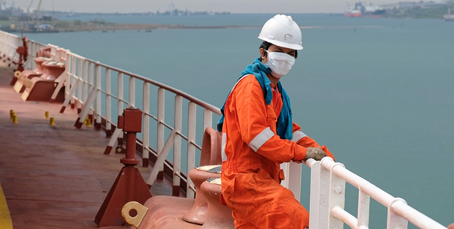 seafarer aboard cargo ship